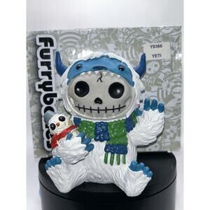 NIB Furrybones Figurine“Yeti” Skeleton in Abominable Snowman Costume Collectible